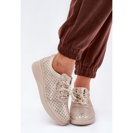 Vinceza Kvinnors lädersportsportsport Sovande sovskor gyllene 2