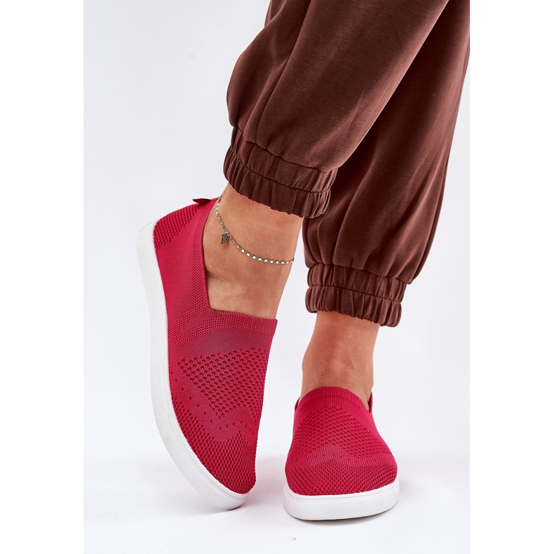 Kvinnors slip-on Big Star FF274A605 Fuksja rosa 2