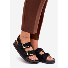 Kvinnosandaler med svarta klämmor 1