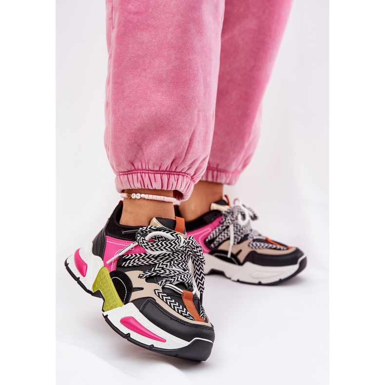 Sneakers kvinnors sportskor med dubbel snörning svart 2