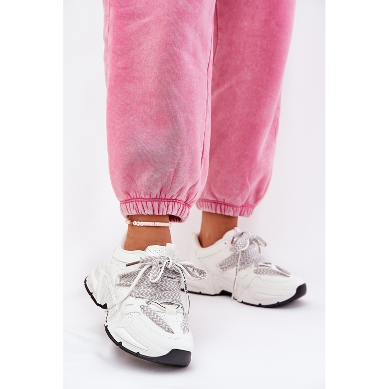 Sneakers kvinnors sportskor med dubbel snörning vit 2