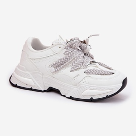 Sneakers kvinnors sportskor med dubbel snörning vit 4