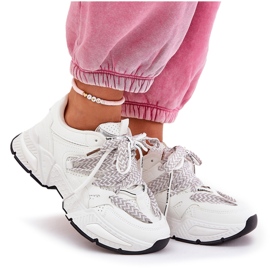 Sneakers kvinnors sportskor med dubbel snörning vit 9