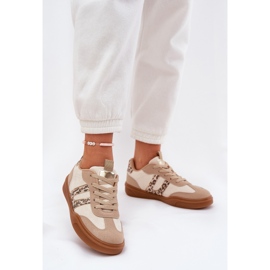 Kvinnors sneakers med Eco Suede Leopard Beige 2