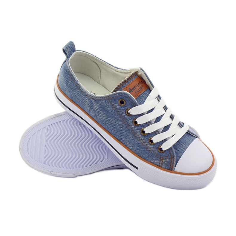 American Club Amerikanska jeans sneakers blå brun 4