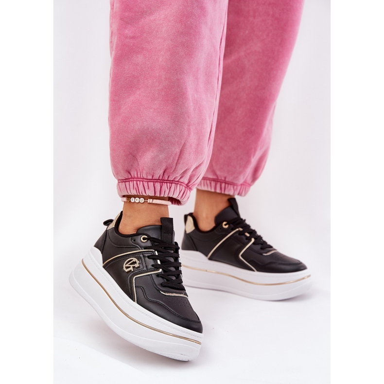 Kvinnors sportskor på plattformen svart 2