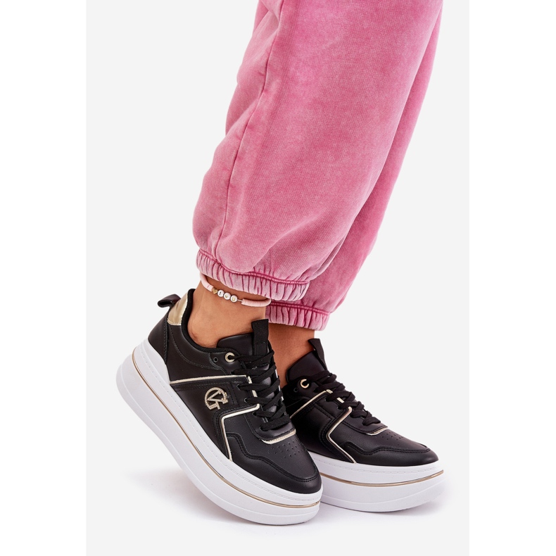 Kvinnors sportskor på plattformen svart 1