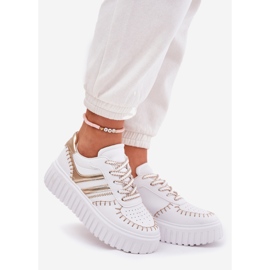 Kvinnors sneakers på guldplattformen gyllene 1