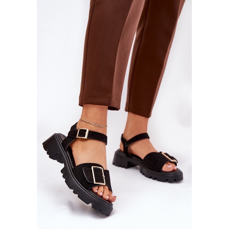 Eco Suede Women's Sandals med svart klämma 2