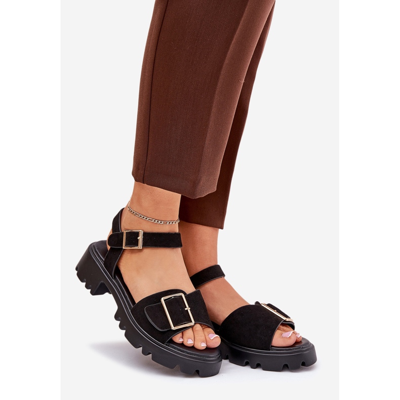 Eco Suede Women's Sandals med svart klämma 1