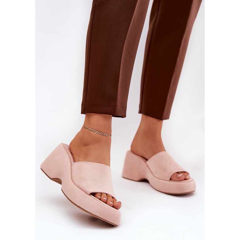 Eco Suede Women's Tisters på plattformen och rosa kilar 2