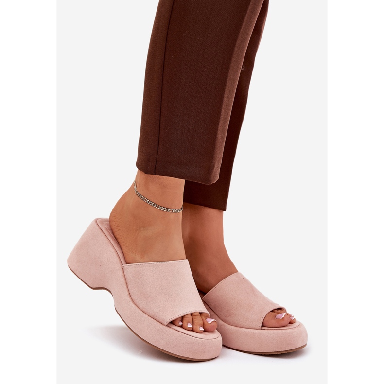 Eco Suede Women's Tisters på plattformen och rosa kilar 1