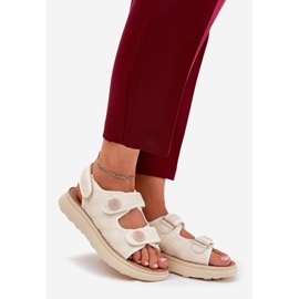 Kvinnors sandaler med dekorativa detaljer för beige 1