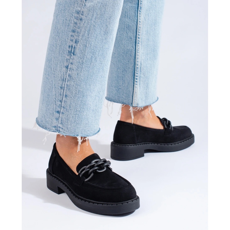 W. Potocki Dam loafers Potocki mocka svart 2