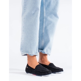 Svarta Shelovet genombrutna loafers för kvinnor 2