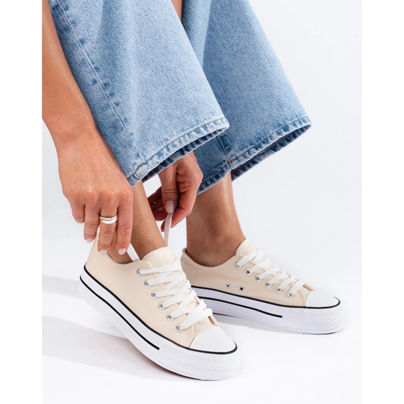 Shelovet beige sneakers för kvinnor 1