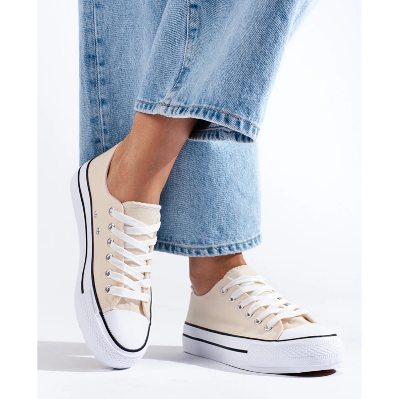 Shelovet beige sneakers för kvinnor 2