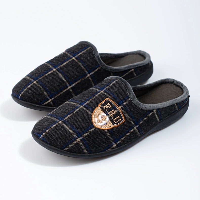 Shelovet herr grårutiga tofflor 1