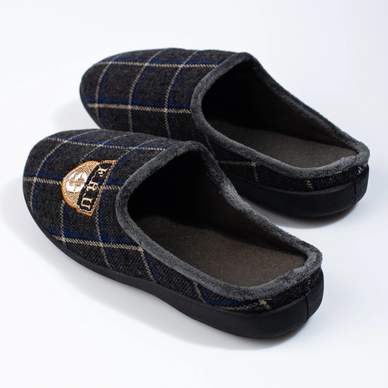 Shelovet herr grårutiga tofflor 2