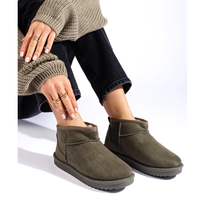 Shelovet mörkgröna snöstövlar för kvinnor 2