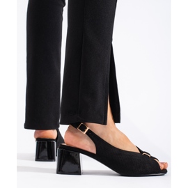 Goodin Eleganta svarta högklackade sandaler 2