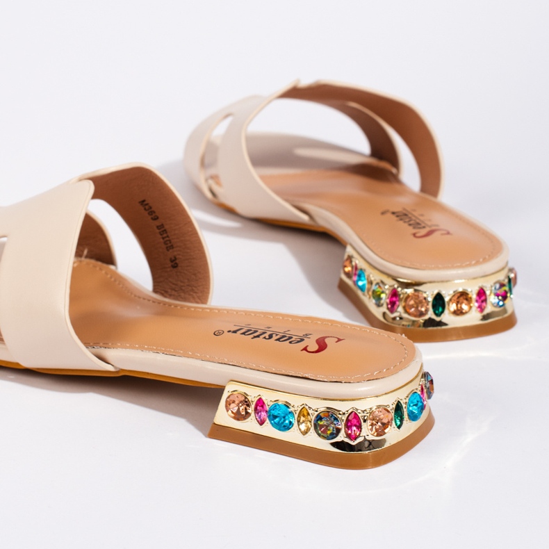 Beige platt rutschkana för kvinnor 2