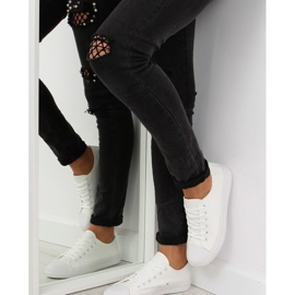 Vita enfärgade sneakers för kvinnor 1