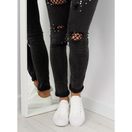 Vita enfärgade sneakers för kvinnor 2