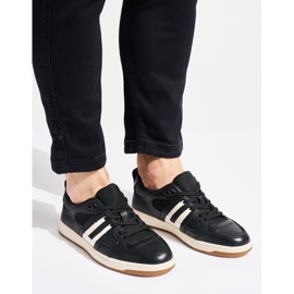 Svarta sportskor av ekologiskt läder 1