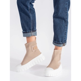 Seastar Beige högplattformssneakers 3