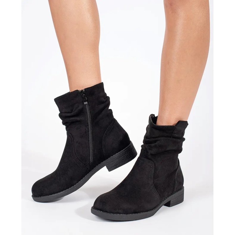 Cowboystövlar i svart mocka för kvinnor 2