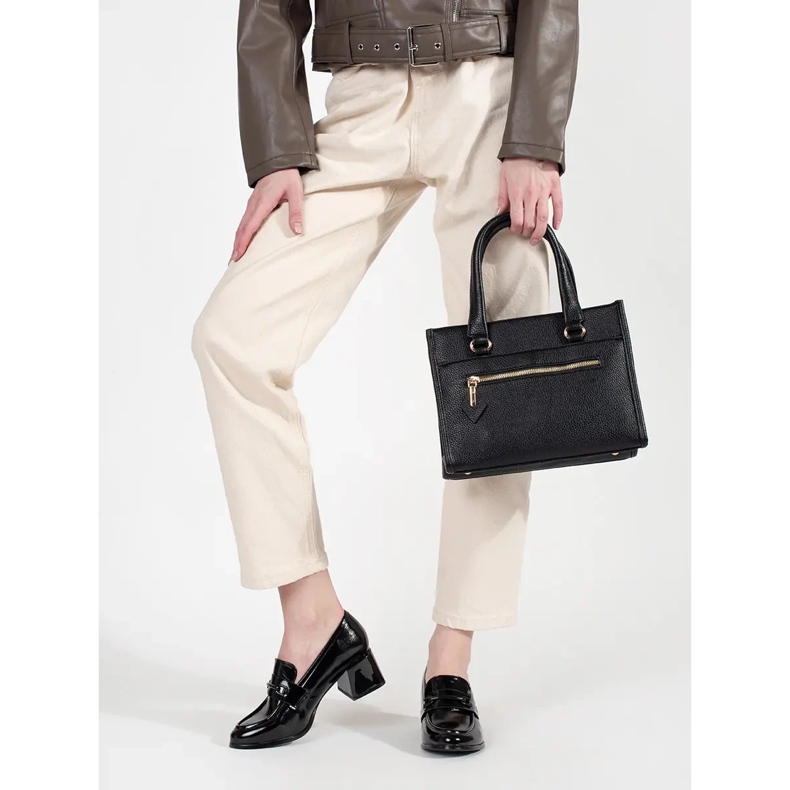 Goodin Svarta loafers för kvinnor med höga klackar 2