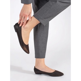 Svarta glitterballerinor med platt klack 1