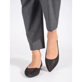 Svarta glitterballerinor med platt klack 2