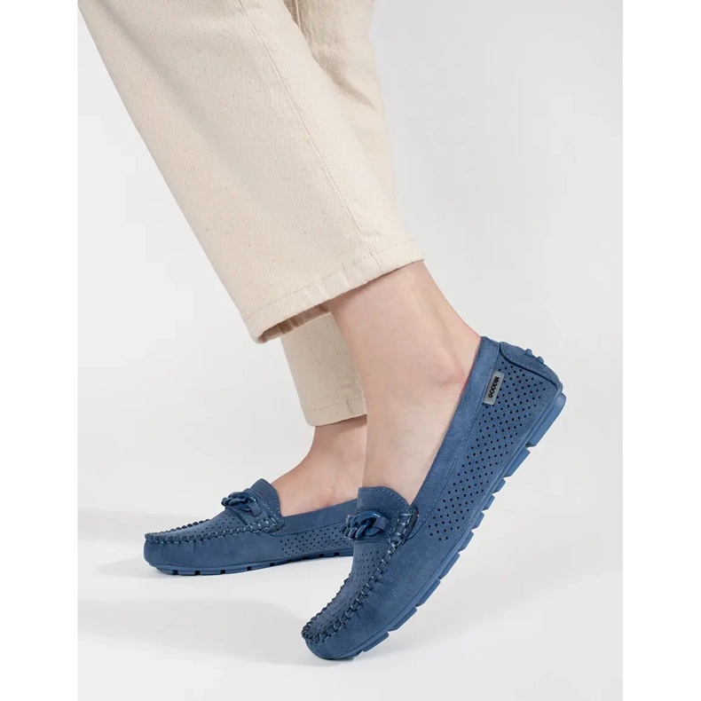 Goodin Blue OpenWork kvinnors mocka loafers blå 1