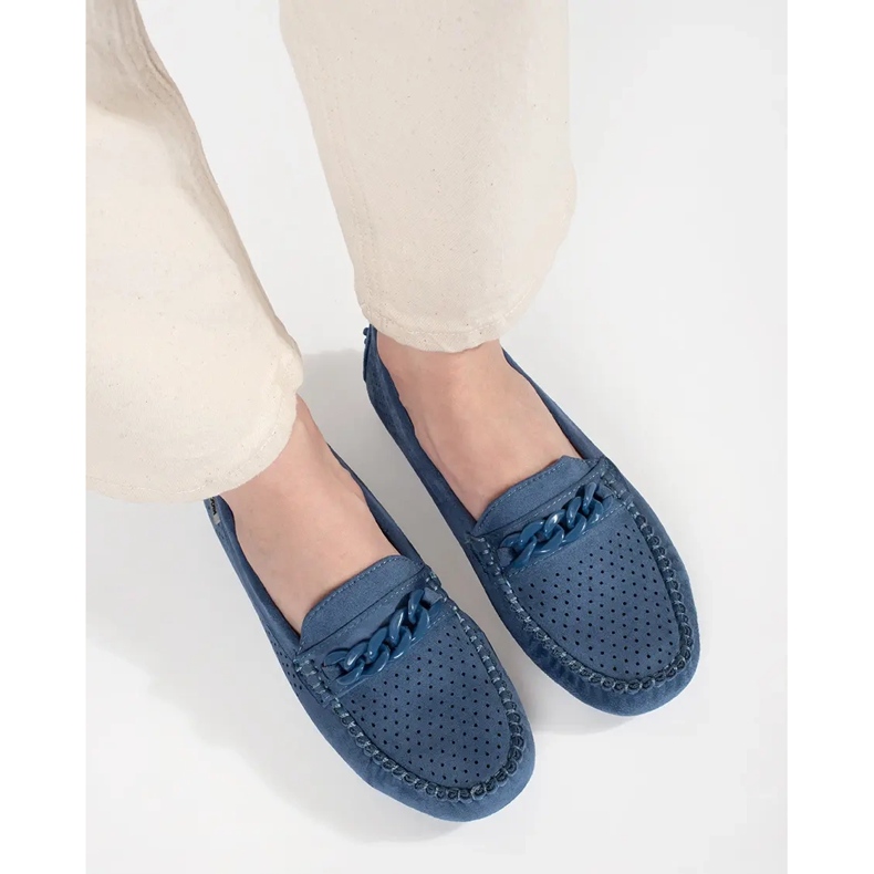 Goodin Blue OpenWork kvinnors mocka loafers blå 2