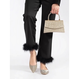 Glitterballerinor för damer med platt klack gyllene 2