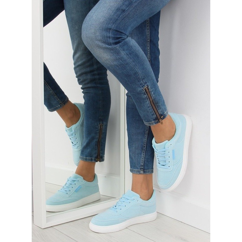 Blå mocka damsneakers NB172 Blå vit 1