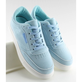 Blå mocka damsneakers NB172 Blå vit 2