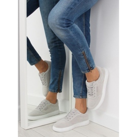 Grå mocka dam sneakers NB172 LT.GRAY vit 1