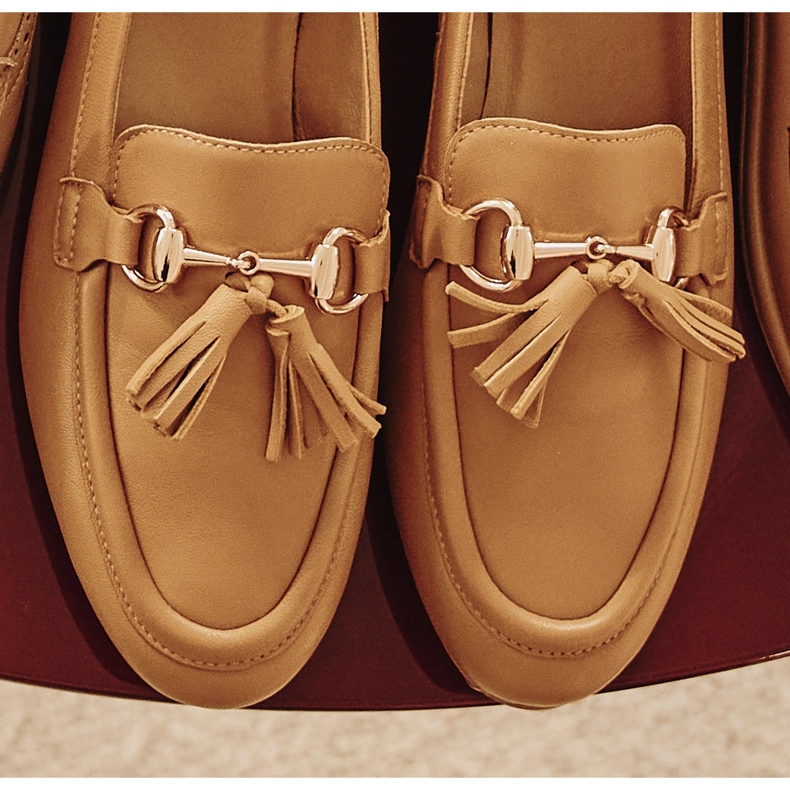 Marco Shoes Loafers i läder med fransar 2199P-003-1 brun 1