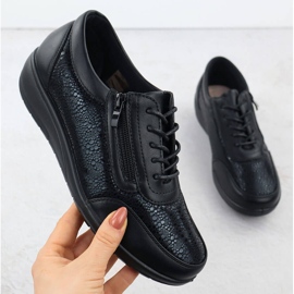 Kvinnors sportskor med en bekväm svart unisoft 9017 skjutreglage 1