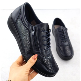 Kvinnors sportskor med en bekväm marinblå Unisoft 9017 1