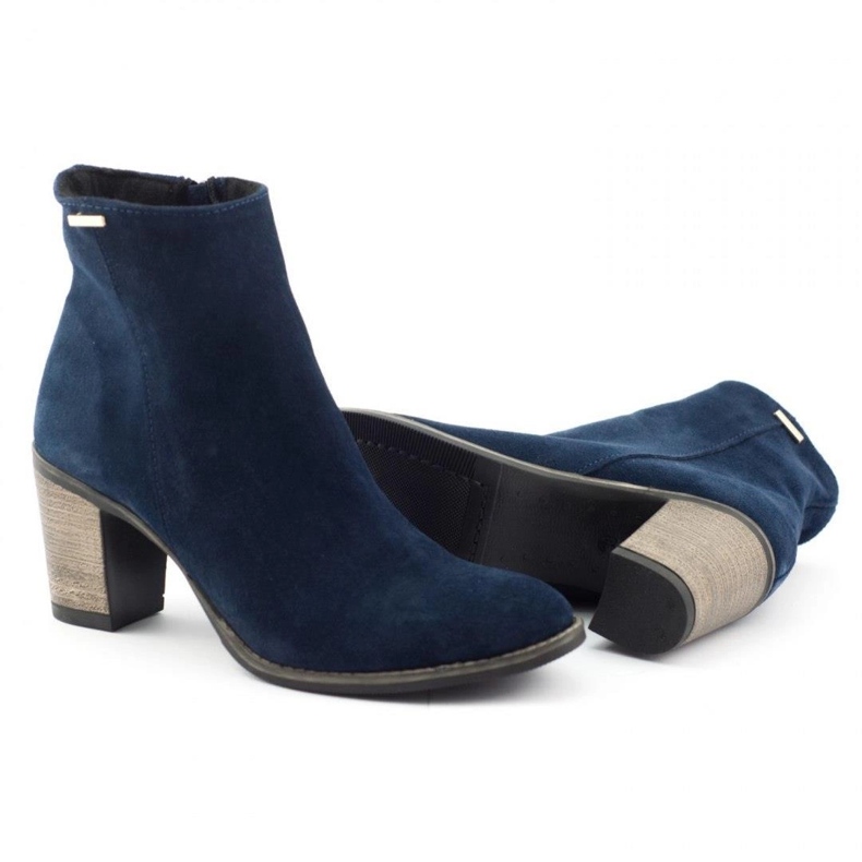 Olivier Sara marinblå högklackade stövlar 3