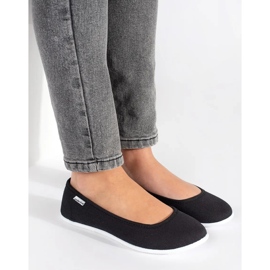 Balettlägenheter i svart tyg för kvinnor 1