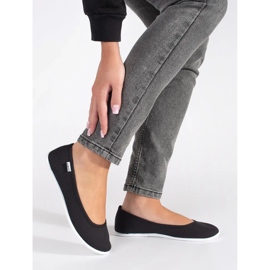 Balettlägenheter i svart tyg för kvinnor 2