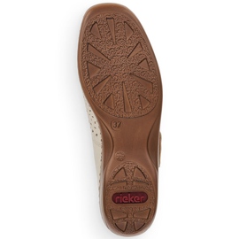 Rieker Kvinnors läderskor med kardborrbeklädnad 41399-14 beige 2