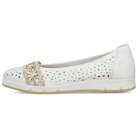 Women's Ballerinas Openwork bekväma vita Rieker L3062-80 2