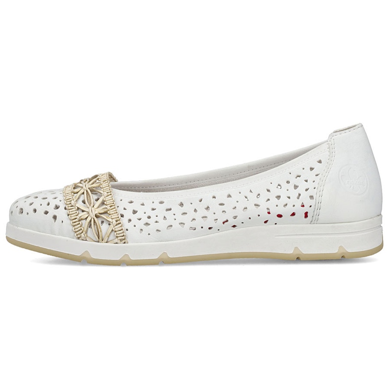 Women's Ballerinas Openwork bekväma vita Rieker L3062-80 2