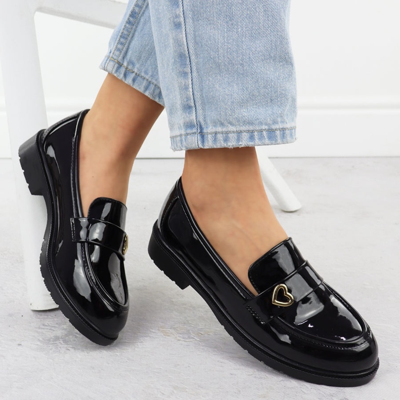 S.Barski Moccasins Women's Lacquered Shoes Black S. Barski HY51-379 svart 1